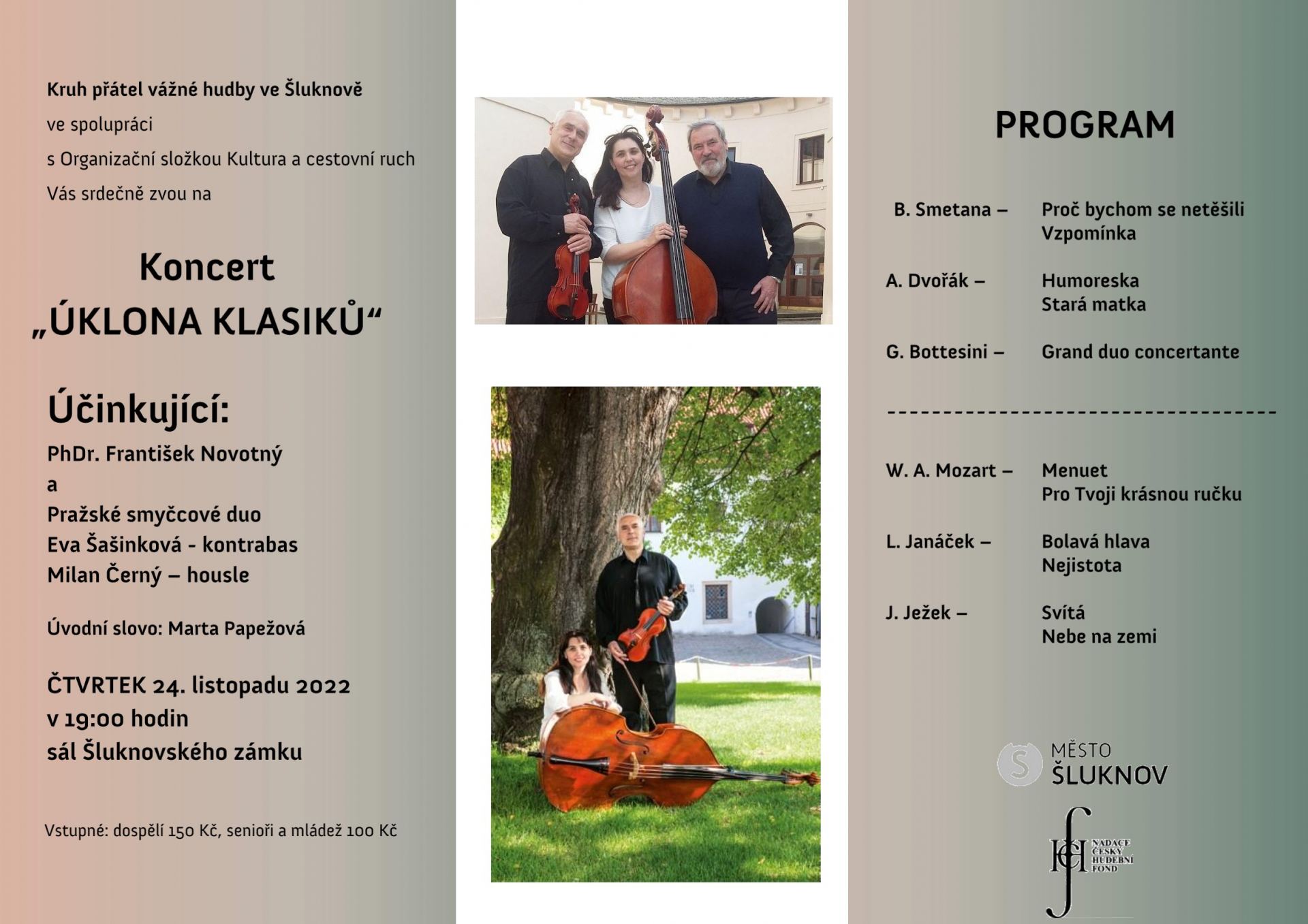 Koncert vážné hudby ve Šluknovském zámku